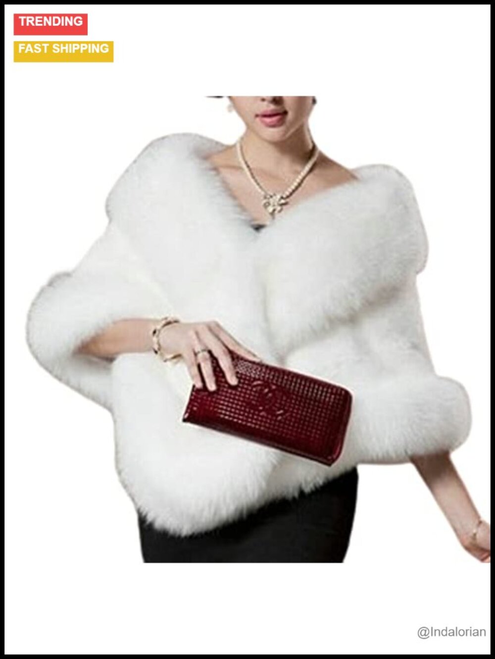 Faux Fur Shawl Wrap Scarf Winter Warm Cloak Cape for Evening Dresses